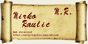 Mirko Raulić vizit kartica